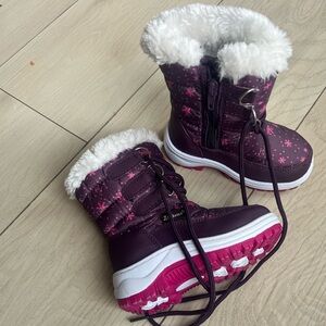 Purple Snow Boots with Fur Lining